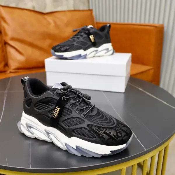 Dior B23 Low White Ice Blue Chunky Sneakers - 9