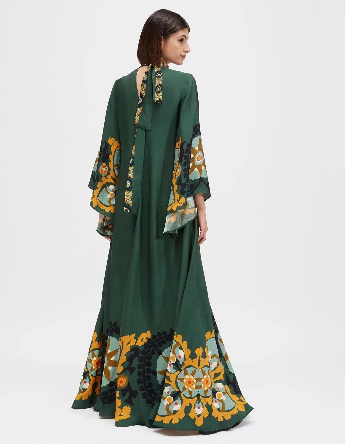 Versace Printed Kaftan Dress Multicolor - 8