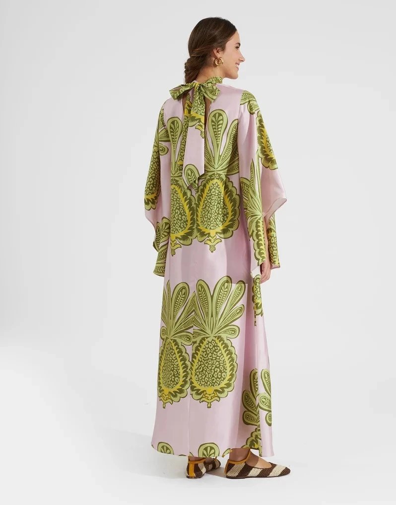 Versace Printed Kaftan Dress Multicolor - 18