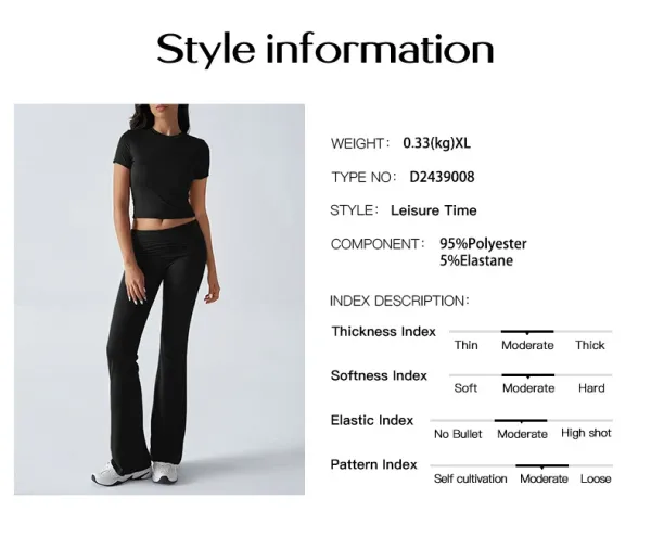 Design Red Cropped Tee and Flared Pants Set - 5