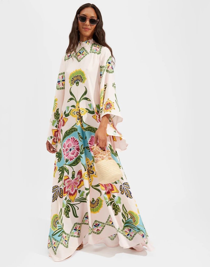 Versace Printed Kaftan Dress Multicolor - 26