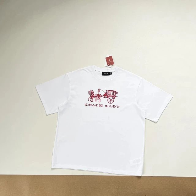 Coach Horse and Carriage Red Print Black T-Shirt - 15