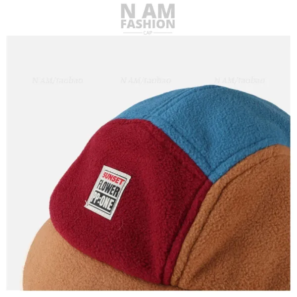 Design N AM Fashion Tricolor Fleece Aviator Cap Multicolor Hat Hats - 5