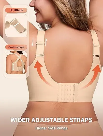 Design Seamless V-Neck Wireless Bra Beige Underwear - 7