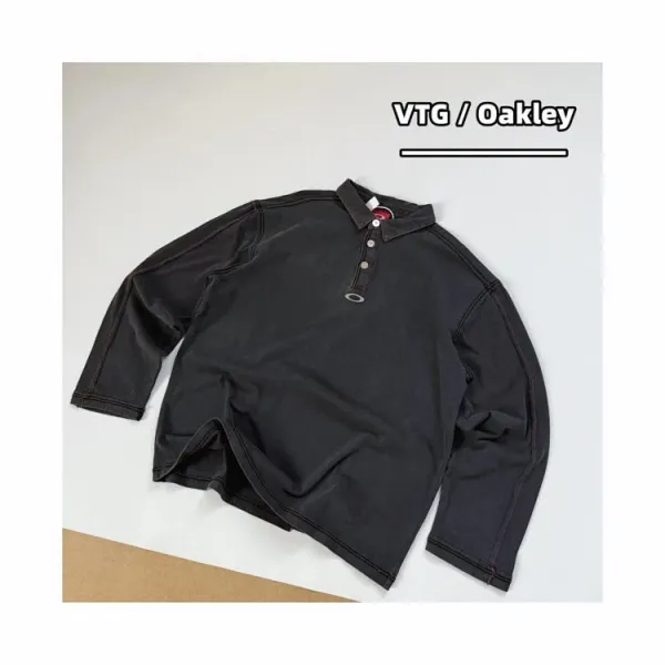 Oakley VTG x Oakley Long Sleeve Polo Black Polo Shirt - 4
