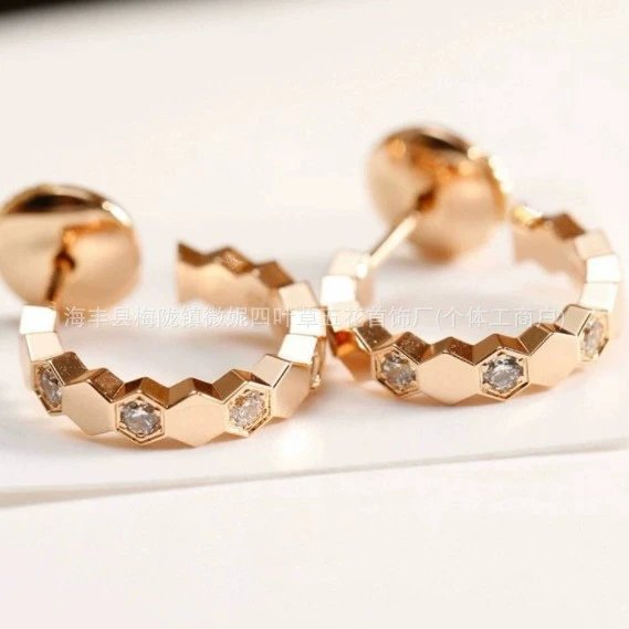 Sterling Silver Honeycomb Stud Earrings