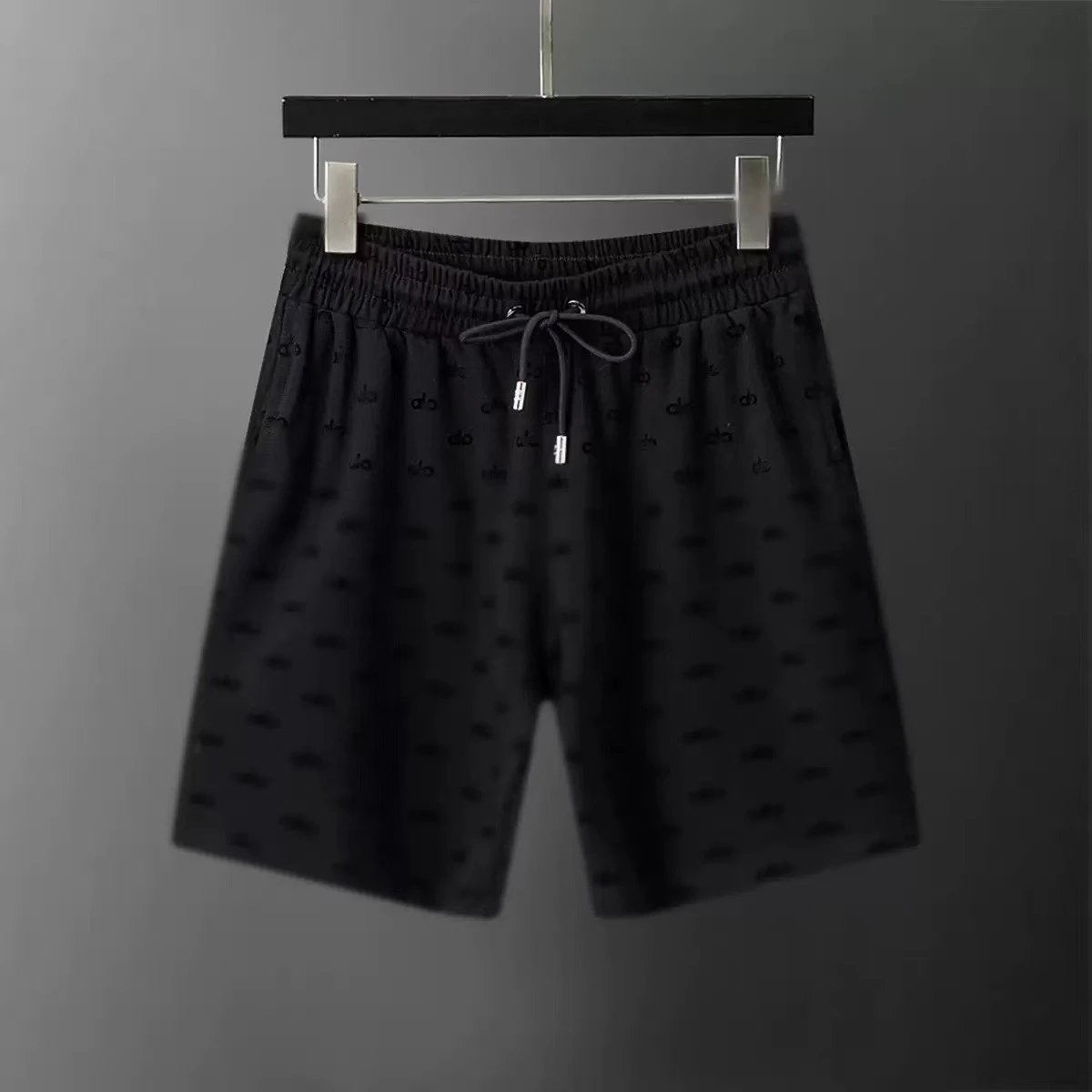 Patterned Swim Shorts Navy Blue White Geometric Print Boardshorts