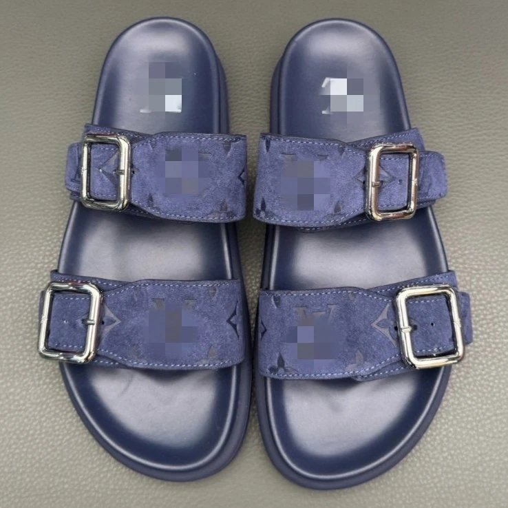 Louis Vuitton Monogram Suede Slide Sandals Purple Slippers