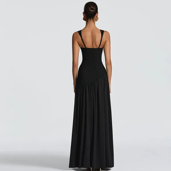 Design High-Neck Slit Gown Navy Formal Dress - 20
