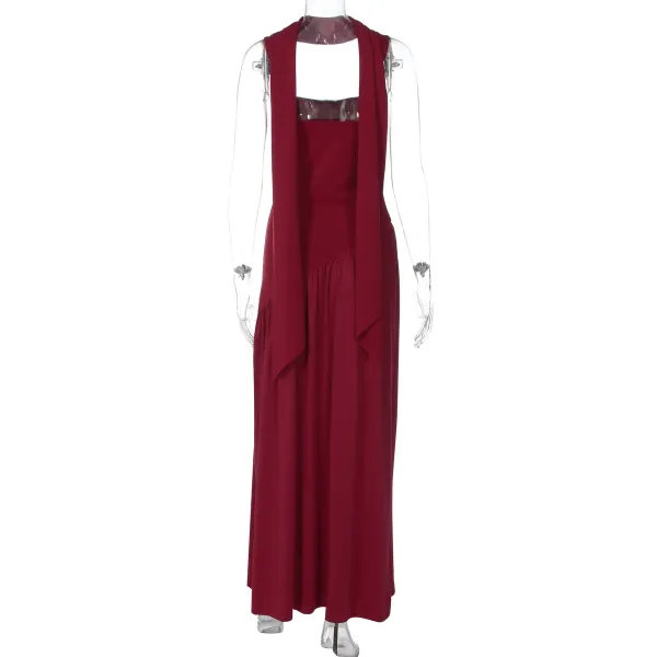 Design High-Neck Slit Gown Navy Formal Dress - 24