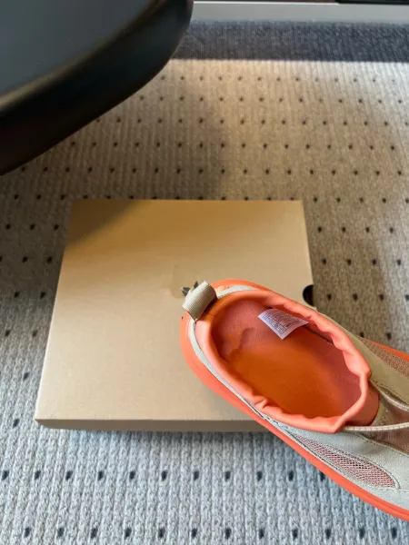 Design Chunky Platform Slip-On Sneakers Orange Beige - 24