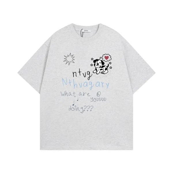 Design NTVG Nthvagary Graphic Print Oversized T-Shirt Gray T-Shirts - 1
