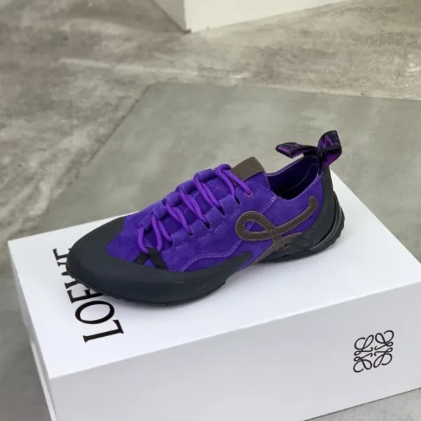 Loewe Puzzle Climber Purple Suede Sneakers - 1