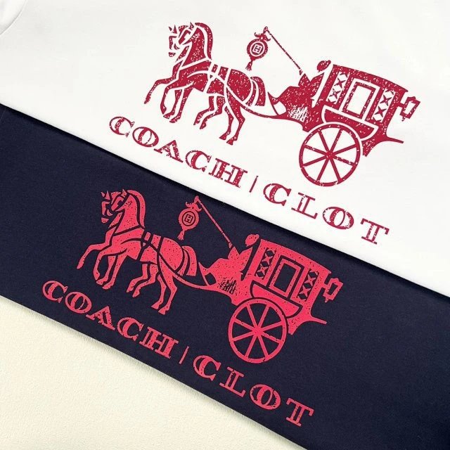 Coach Horse and Carriage Red Print Black T-Shirt - 17