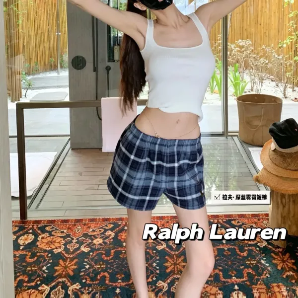 Design Lafu Deep Blue Fog Plaid Shorts - 7