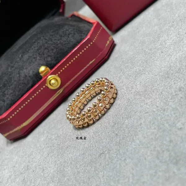 Cartier Clash de Cartier Double Row Rose Gold Ring Jewelry - 1