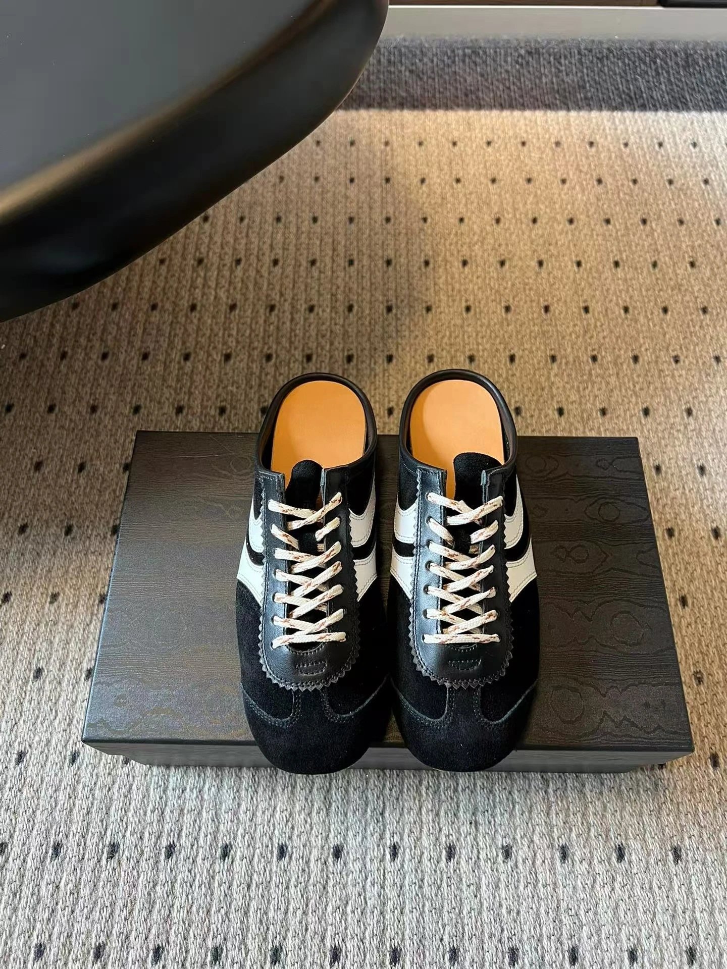 Maison Margiela Tabi Mule Sneaker Black and White Sneakers