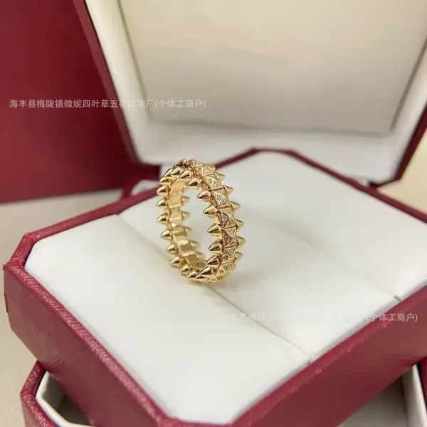 Design Spiked Diamond-Embellished Gold Ring Jewelry - 1