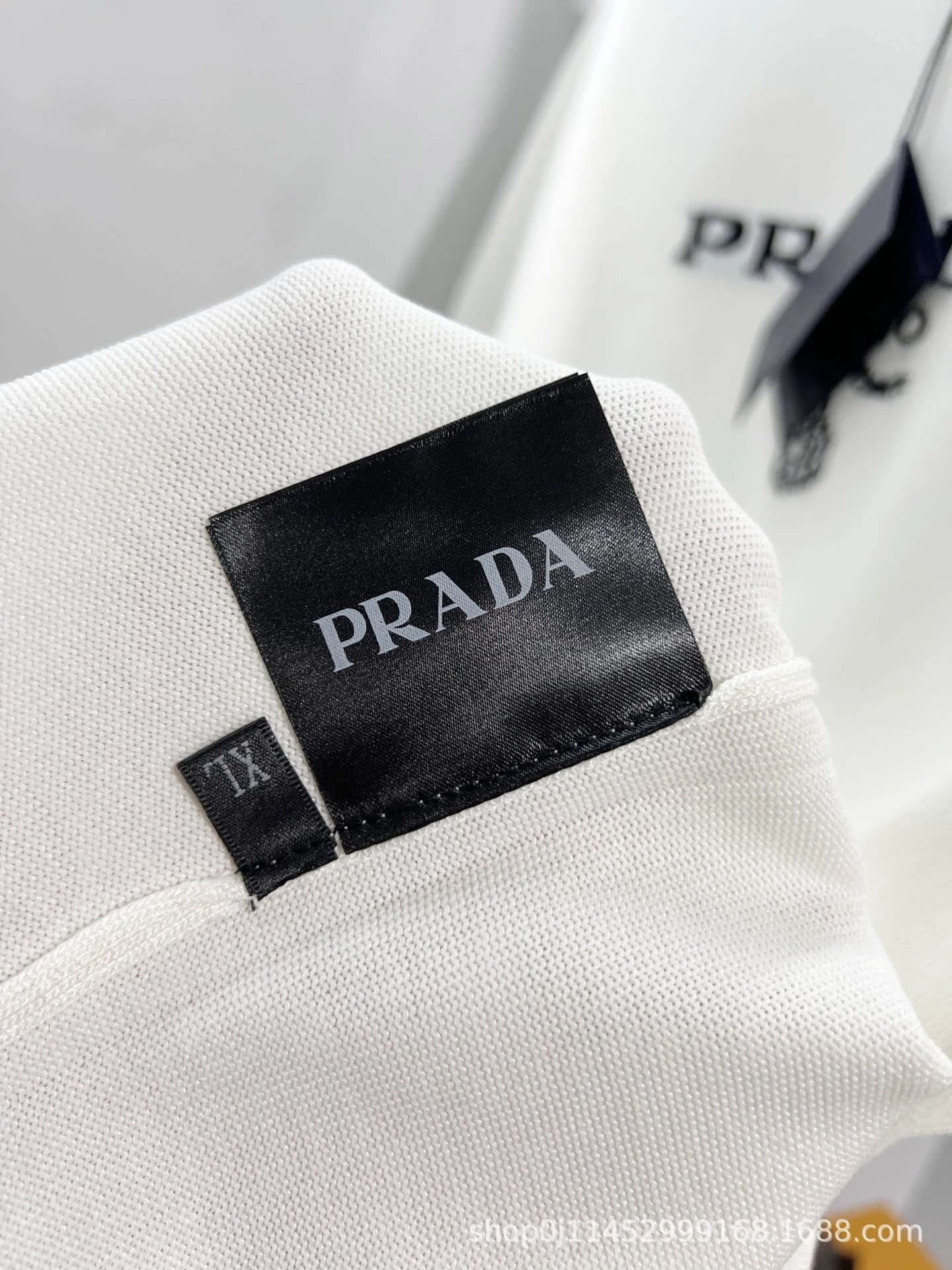 Prada Logo Knit T-Shirt White - 11
