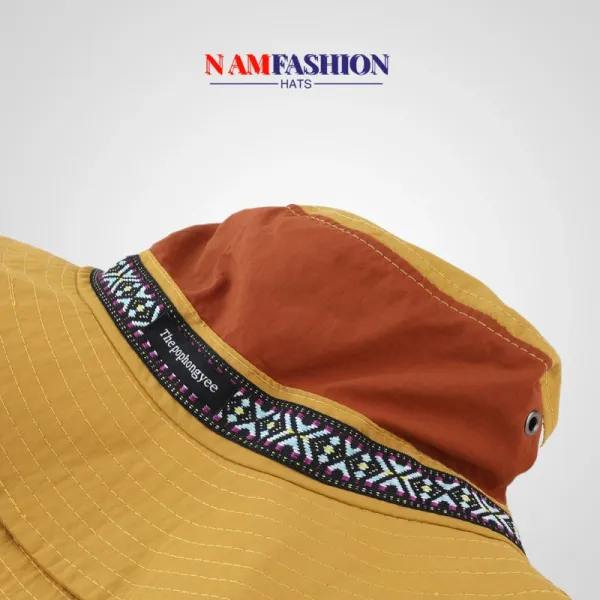 Design N AM Fashion Patchwork Bucket Hat Army Green Hats - 10