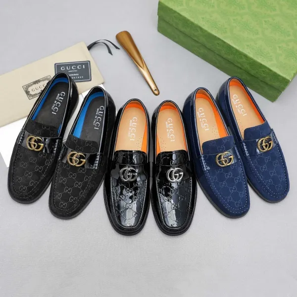 Gucci GG Marmont Loafers Black Monogram Suede Loafers - 9