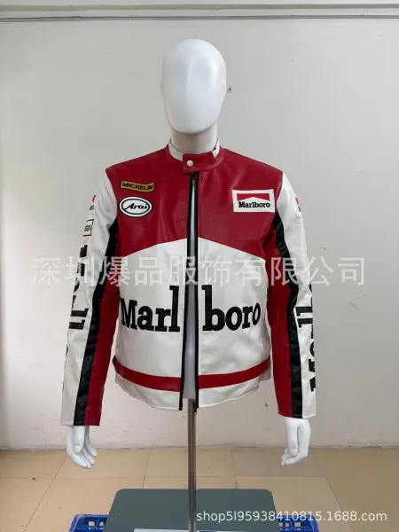 Design Mercedes-Benz x Motul Racing Leather Jacket White / Black Leather Jacket - 4