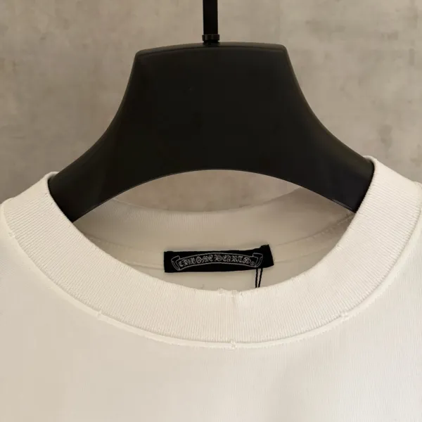 Chrome Hearts Cross Embroidered Distressed Black T-Shirt - 8