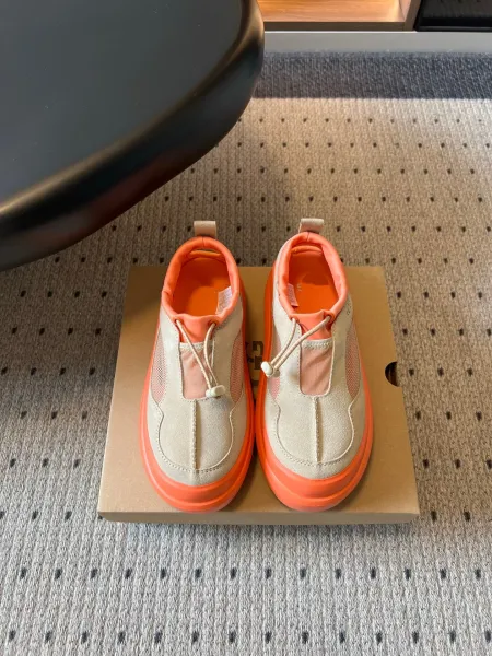 Design Chunky Platform Slip-On Sneakers Orange Beige - 17