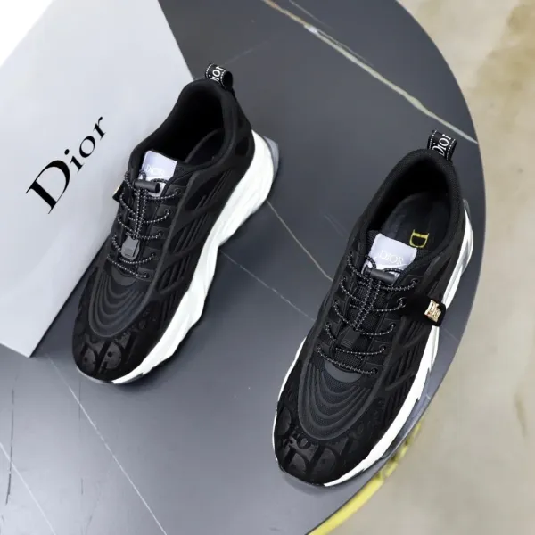 Dior B23 Low White Ice Blue Chunky Sneakers - 4