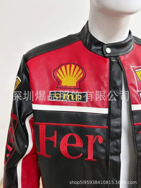 Design Mercedes-Benz x Motul Racing Leather Jacket White / Black Leather Jacket - 12