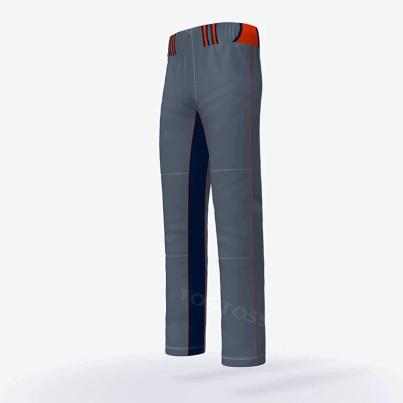 Design Track Pants Gray with Orange and Navy Accents Pants