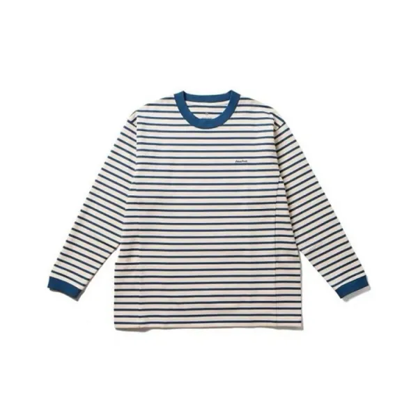 Arc'teryx Snow Peak Base Layer T-Shirt Gray and Striped Beige / Blue T-Shirts - 10