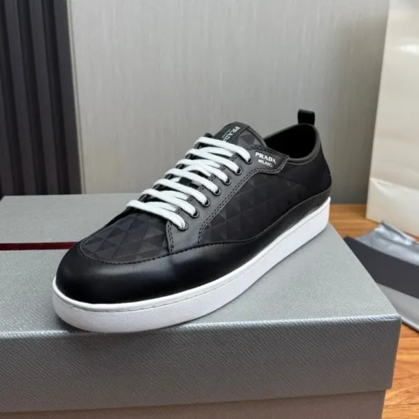 Prada Re-Nylon Low-Top Sneakers Black / White - 1