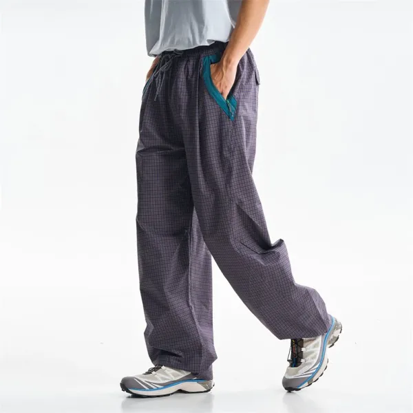 Design Utility Pants Navy with Purple Panel Accents - 6