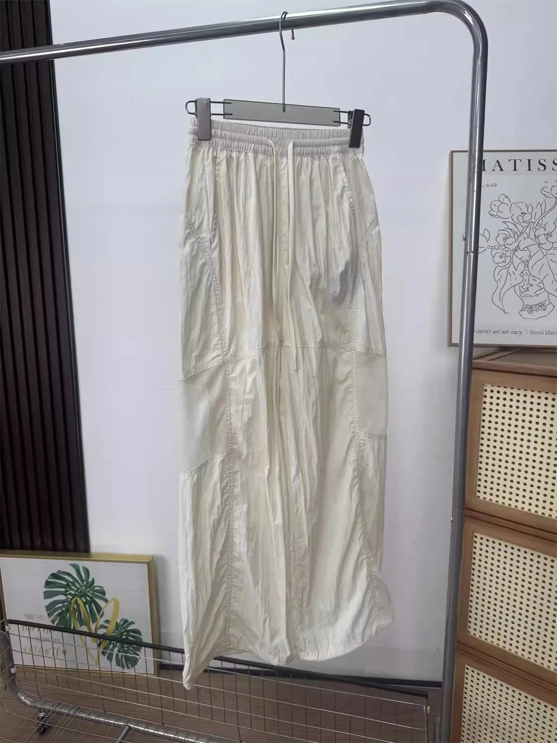 Design Utility Mesh-Panel Wide-Leg Pants Gray - 23
