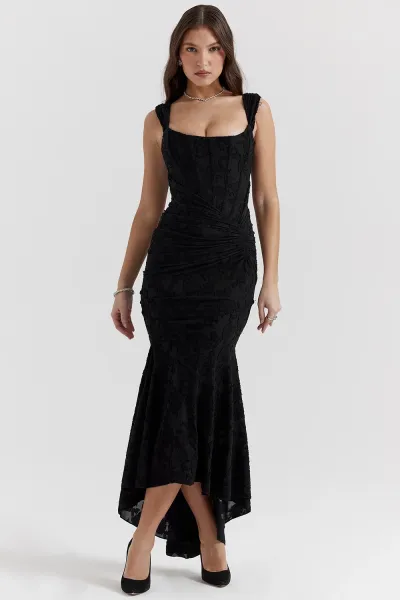 Design Black Lace Mermaid High-Low Dress Dress.formal Dress - 19