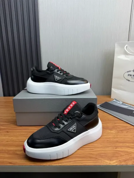Prada Re-Nylon Sneakers Black White Red Sneakers Chunky Sneakers - 4