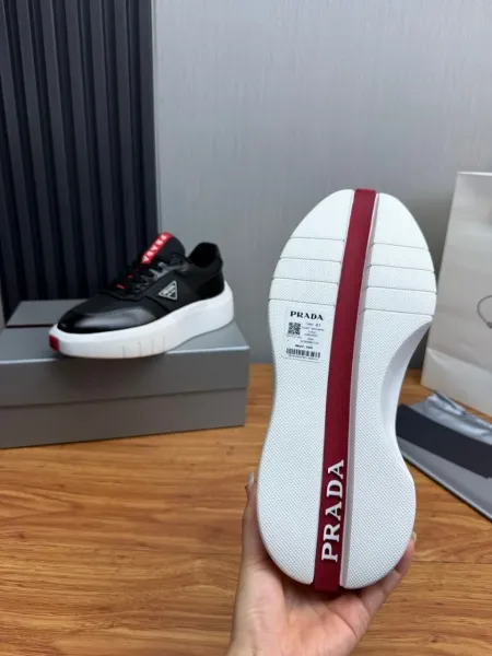 Prada Re-Nylon Sneakers Black White Red Sneakers Chunky Sneakers - 11