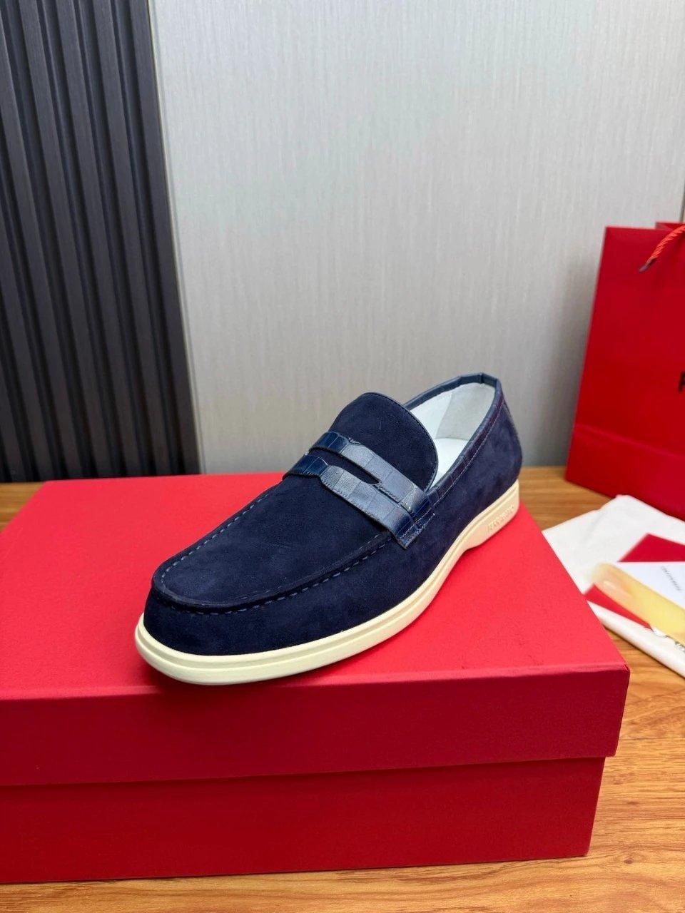 Hogan HXM281 White Suede Loafer - 3