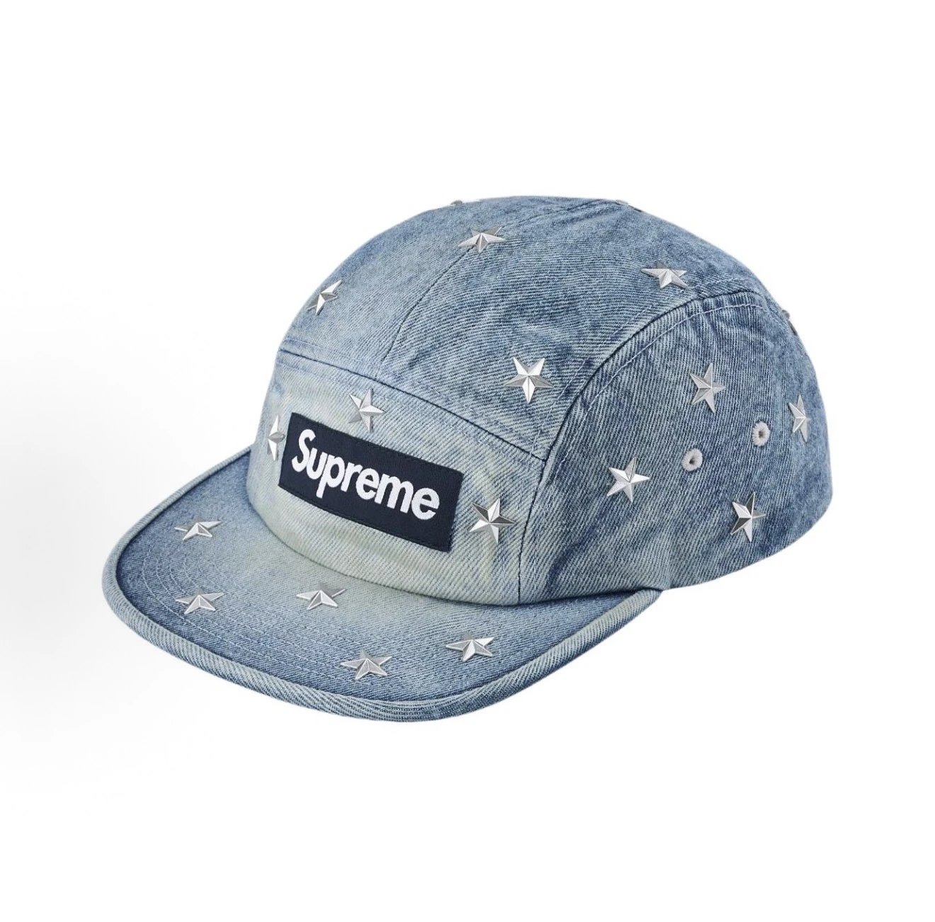 Supreme Denim Star-Studded Five-Panel Cap Light Blue Hats