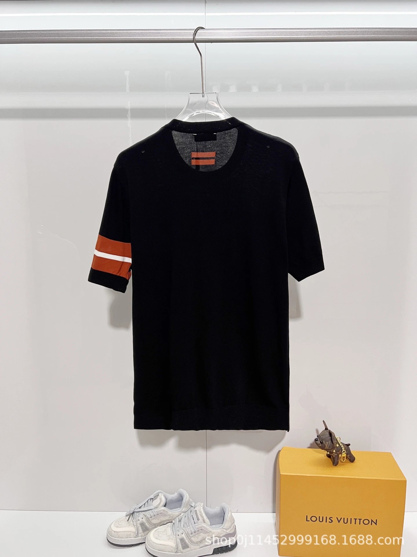 Zegna Striped Sleeve Knit T-Shirt White - 6