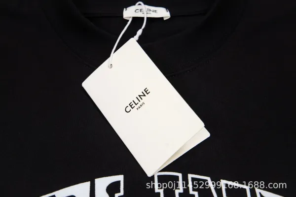 Celine Arch Logo Black T-Shirt - 6