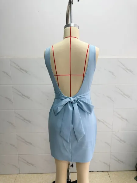 Design Sleeveless Square-Neck Ruched Mini Dress Mint Green - 8