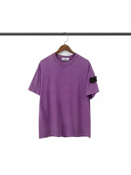 Stone Island Purple Garment-Dyed T-Shirt - 11