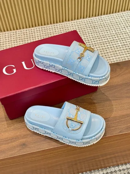 Gucci Horsebit Slide Sandals White Slippers - 5