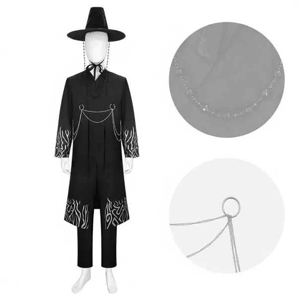 Design Starry Night Crop Top and Skirt Set Black White Gold - 2