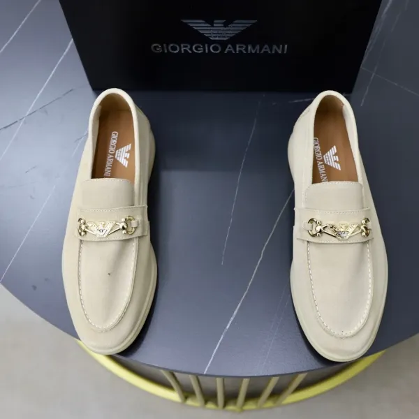 Giorgio Armani Loafer in Navy Suede with Eagle Buckle - 2
