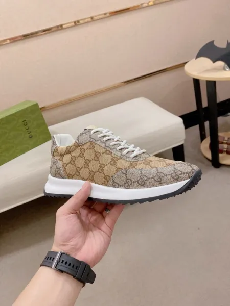 Gucci Rhyton GG Monogram Beige and Brown Sneakers - 1