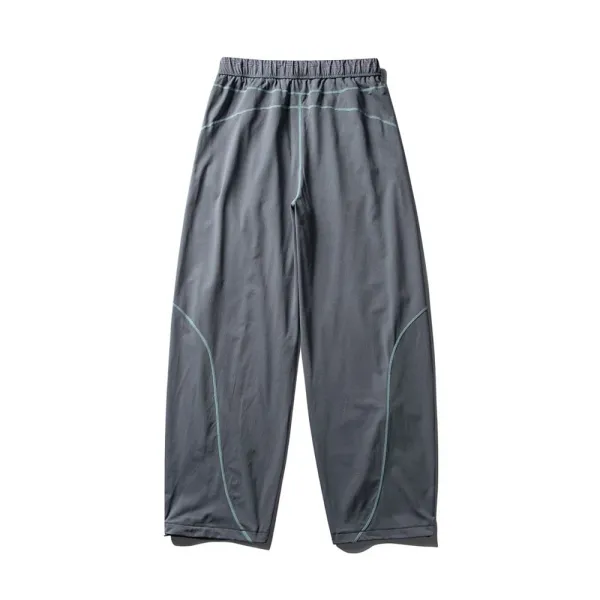 Design Baggy Cargo Pants Purple with Reflective Stitching - 36