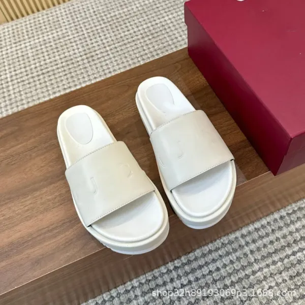 Gucci Logo-Embossed Platform Slide Black Sandals Slippers - 5